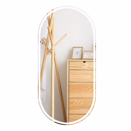 Modern Decorative Cosmetic Bathroom Vanity Mirrors Black Aluminum Framed Wall Hanging Mirror Furniture Espejo LED Mirror