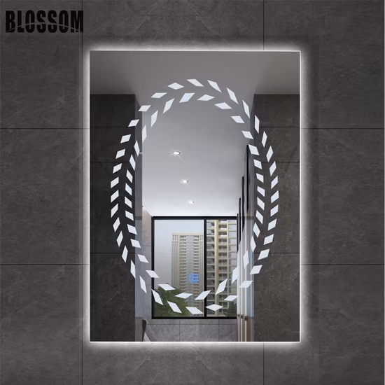 LED Defogger Lighted Smart Bluetooth Bathroom Mirror with Digital Clock