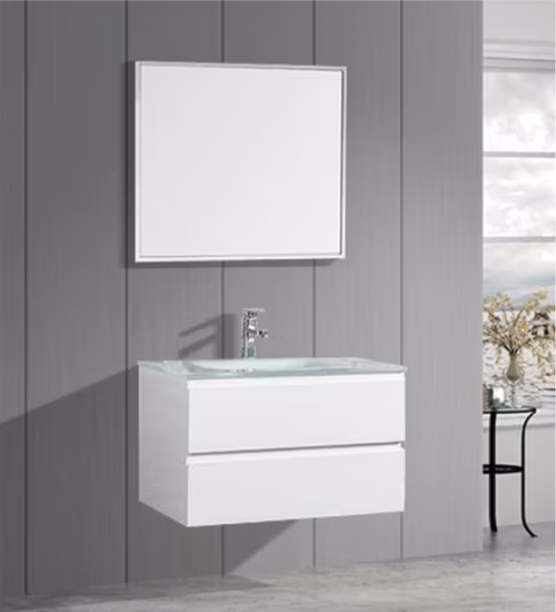 공장 고품질 현대 주문을 받아서 만들어진 PVC 목욕탕 허영은 벽 교수형 LED 거울 가구 목욕 내각을 놓습니다